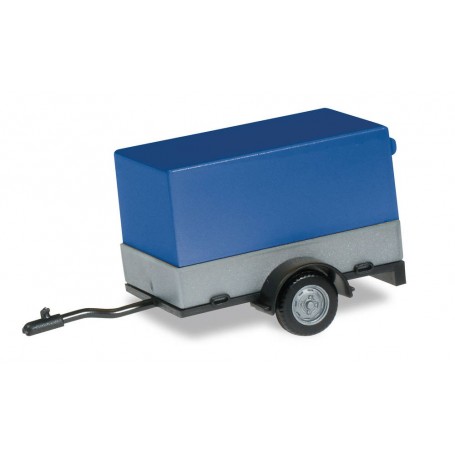 Herpa 051576-003 Car trailer with open canvas, canvas blue