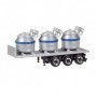 Herpa 076838-002 Trailer with 3 aluminum pots, stripes blue