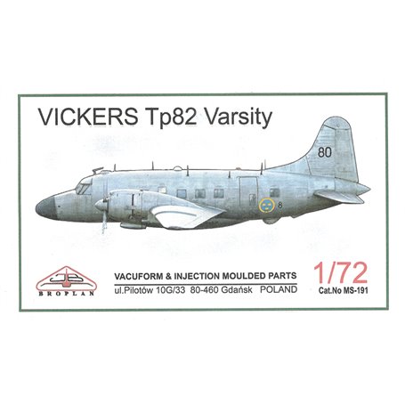 Broplan MS191 Flygplan Vickers Tp82 Varsity