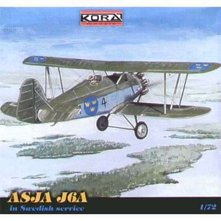 Kora Models 7291 Flygplan ASJA J6B wheels, med svenska dekaler