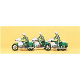 Preiser 10489 Polismän på motorcyklar, 3 st "Polizei"
