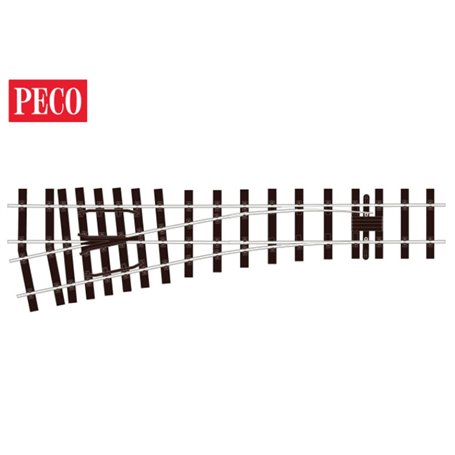 Peco SL-996 Växel, vänster, medium 2-delad, radie 1219 mm, vinkel 12°, längd 600 mm