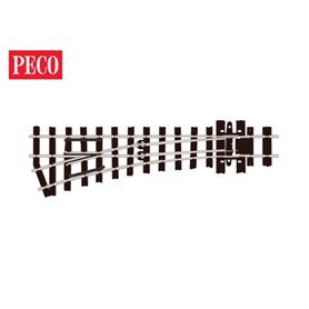 Peco SL-E492 Växel, kort, vänster, radie 304 mm, vinkel 19,5°, längd 125 mm