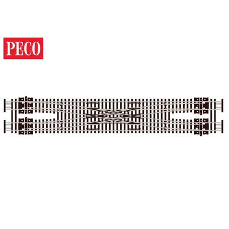 Peco SL-E383F Saxspårväxel, radie 457 mm, vinkel 10°, längd: 271 mm