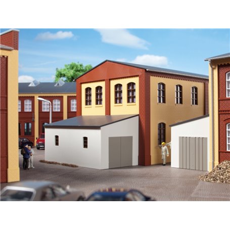 Auhagen 80105 Garage, med en träport eller en stålport som alternativ