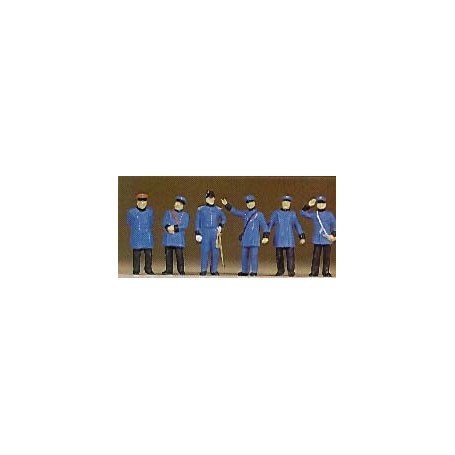 Preiser 12134 Royal Bavarian tågpersonal, 1900-tals klädda, 6 st