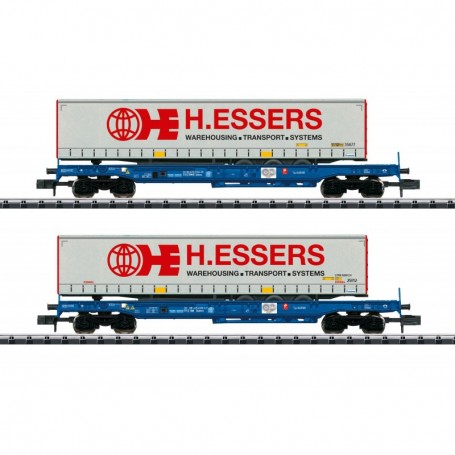 Trix 18711 Vagnsset med 2 godsvagnar Sdkmms med last av semitrailers "H.Essers"