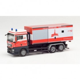 Herpa 095952 MAN TGX XLX Wechsellader-LKW Feuerwehr Kassel / Umweltschutz