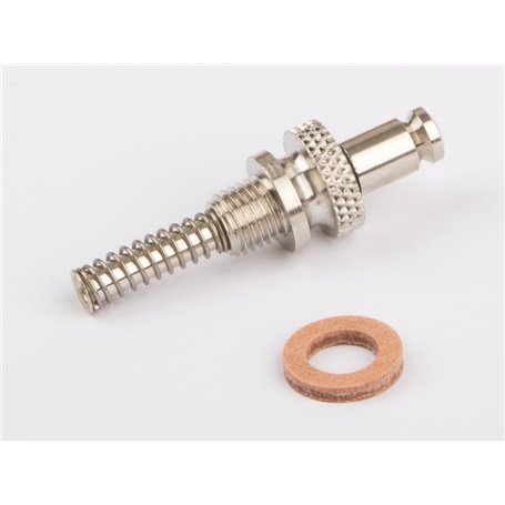 Wilesco 1513 Spring loaded safety valve, after 1990, screw M 6 x 0,75 fine thread, nickel plated