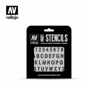 Vallejo ST-LET002 Stencil Lettering & Signs Stamp Font
