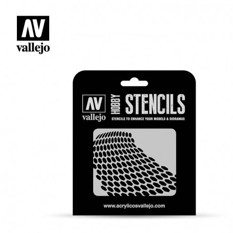 Vallejo ST-SF003 Stencil Sci-Fi & Fantasy Distorted Honeycomb