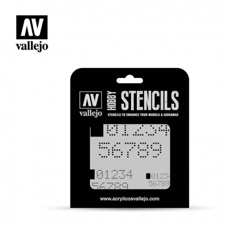Vallejo ST-SF004 Stencil Sci-Fi & Fantasy Digital Numbers