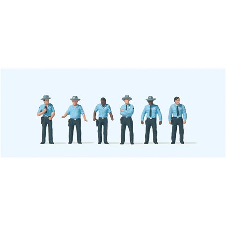 Preiser 10798 Amerikanska poliser "Highway Patrol", 6 st