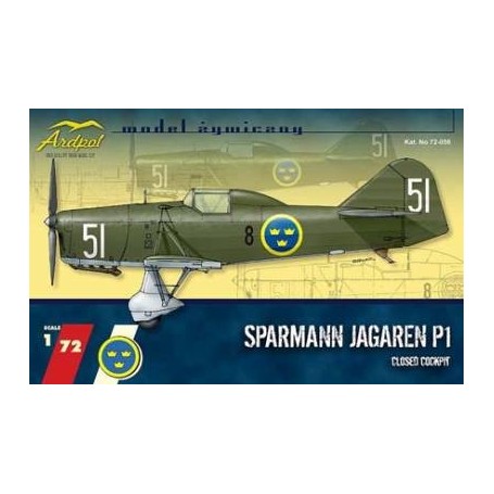 Ardpol 72056 Flygplan Sparmann Jägare, med huv, med svenska dekaler