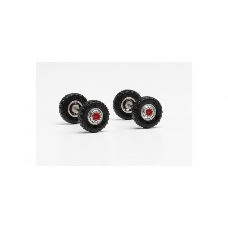 Herpa 87MBS026109 Wheel set off-road tires 11.00 x 20 with steel rims for the front axle (content. 2 axles)
