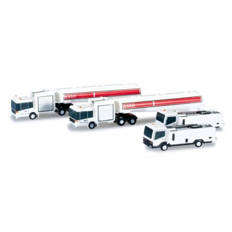 Herpa Wings 520850 Airport accessories tank and lavatory truck set Content. 4 pieces