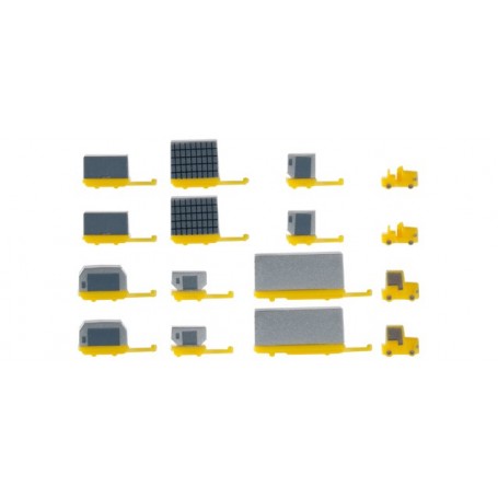 Herpa Wings 520638 Airport accessories. container trailers new (2x 2 rigid tractors, 2x 6 container)
