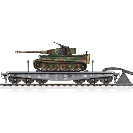 Hobby Boss 82934 Schwere Plattformwagen Type SSyms 80&Pz.Kpfw.VI Ausf.E Sd.Kfz.181 Tiger I (Mid Production)