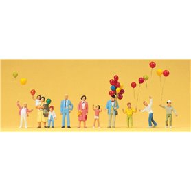 Preiser 24659 Ballongförsäljare med ballonger och barn