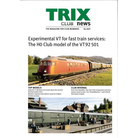 Trix CLUB42021 Trix Club 04/2021, magasin från Trix, 23 sidor i färg, Engelska