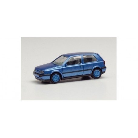 Herpa 034074-002 VW Golf III VR6 blue metallic, rims blue