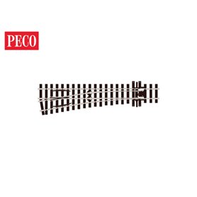 Peco SL-E1496 Växel, vänster, medium, radie 508 mm, vinkel 10°, längd 160 mm