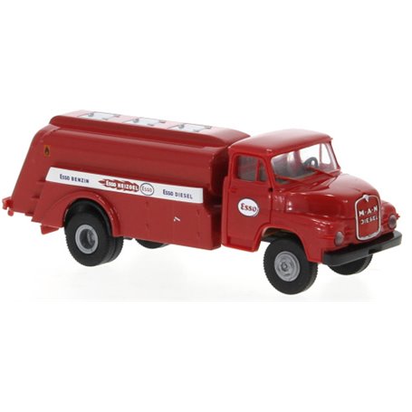Brekina 45056 MAN 635 tankbil, röd, Esso, 1955