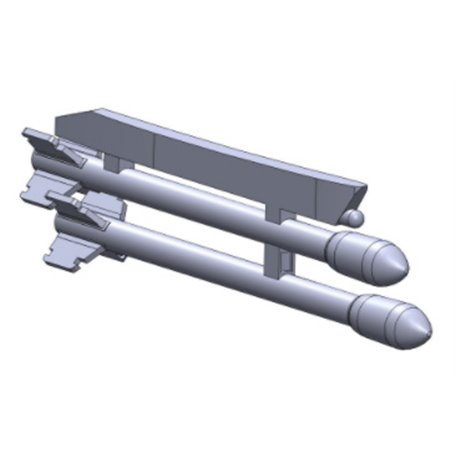 Maestro Models K4930 15 cm rocket m/51 for Tunnan, 6 pairs + 2 single. On pylons. 3D print