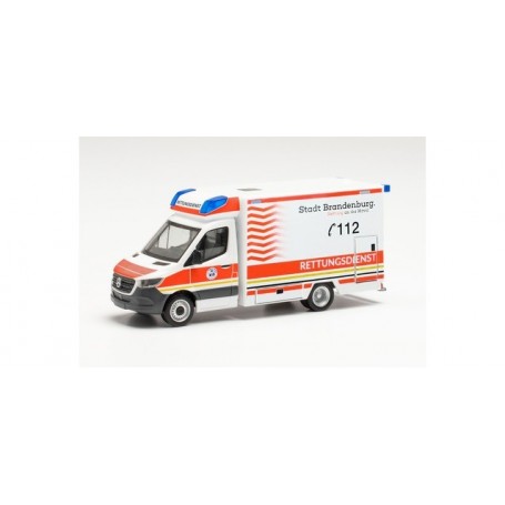 Herpa 096591 Mercedes-Benz Sprinter 18 Fahrtec ambulance Rescue service Brandenburg