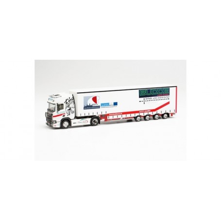 Herpa 314374 Scania CS HD volume semitrailer truck BLS Budde Logistik Spedition