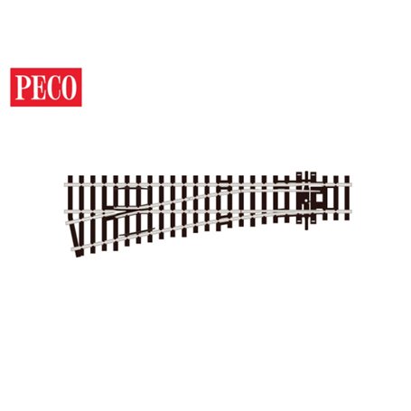 Peco SL-E92 Växel, vänster, kort, radie 610 mm, vinkel 12°, längd 185 mm