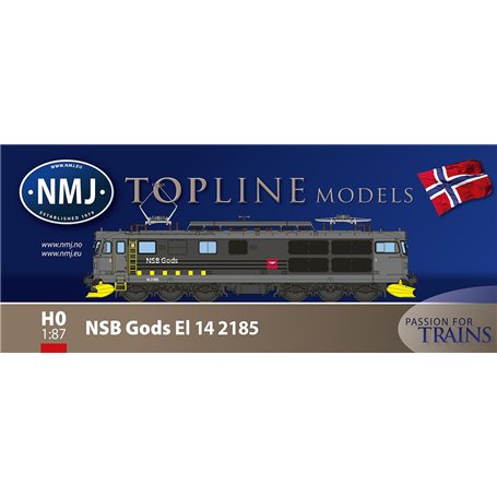 NMJ 94105 NSB Gods El14 2185, Grå/Sort, DCC m/ Lyd