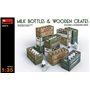 MiniArt 35573 Milk Bottles and Wooden Crates
