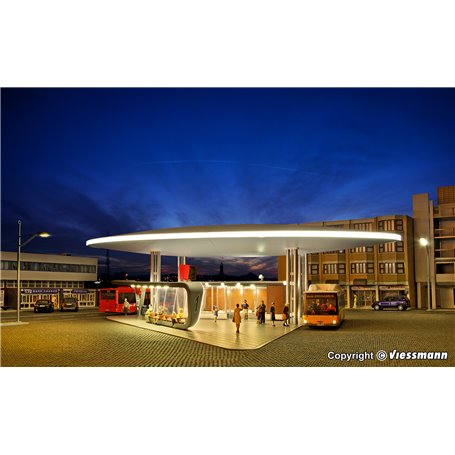 Kibri 39006 Modern bus terminal main building with one stop incl. LED lighting, functional kit