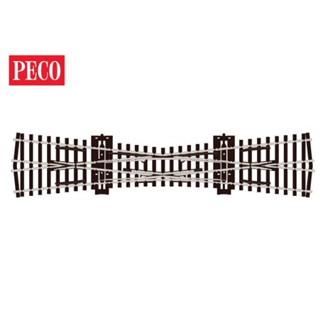 Peco SL-180 Korsningsväxel, enkel, radie 610 mm, vinkel 12°, längd 249 mm