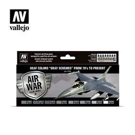 Vallejo 71156 Färgset USAF colors Grey Schemes from 70s to present