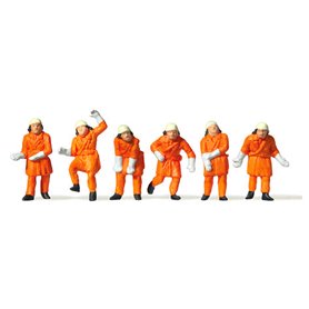 Merten H02579 Brandmän i orange uniform, 6 st