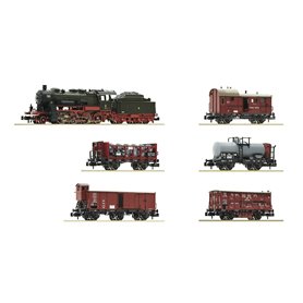 Fleischmann 781290 6 piece set Prussian goods train K.P.E.V, med digitaldekoder