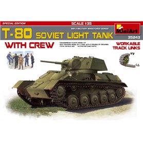 MiniArt 35243 Tanks T-80 Soviet Light Tank w/CREW. Special Edition