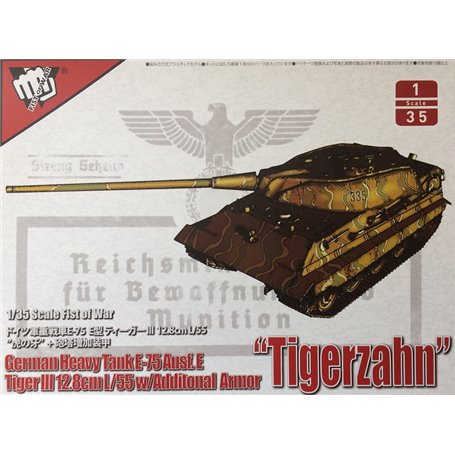 Modelcollect 35016 Tanks Fist of War German heavy tank E-75 Ausf. E Tiger III 12.8cm L/55 w/Additional Armor "Tigerzahn"