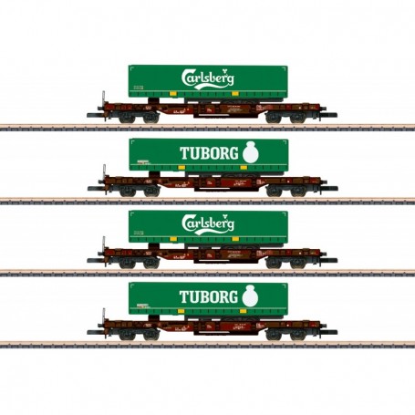 Märklin 82290 Vagnsset med 4 containervagnar Tuborg Carlsberg