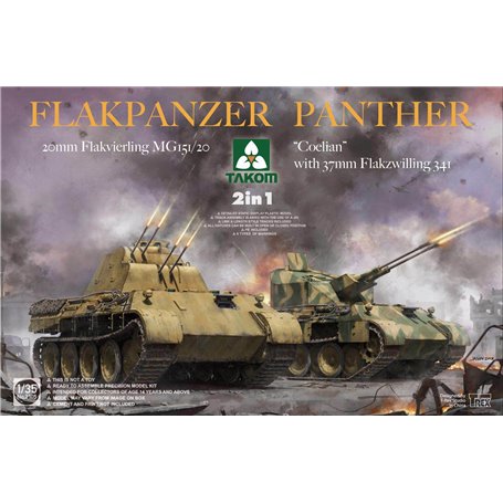Takom 2105 Flakpanzer Panther “Coelian” with 37mm Flakzwilling 341 & Flakpanzer Panther 20mm flakvierling MG 151/20
