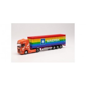 Herpa 314695 Scania CR 20 HD container semitrailer "HCL Logistics 40 ft. Maersk Rainbow