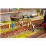 Faller 180238 Railway construction workers & signal horn Figurine set with mini sound effect