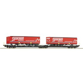 Roco 77397 Articulated double pocket wagon, type Sdggmrs 738/T3000e, of the Kombiverkehr