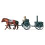 Preiser 16507 Omålade figurer, Häst och vagn, 2 förare samt 2 hästar med tillbehör