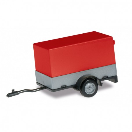 Herpa 051576-004 Car trailer with open canvas, canvas red