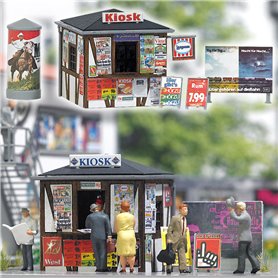 Busch 1494 Kiosk, reklampelare, reklamskyltar m.m