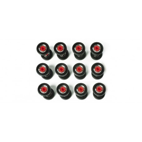 Herpa 052610 Tires for trailer (chromium / red, 12 sets)