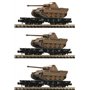 Fleischmann 845606 Vagnsset med 3 tungtransportvagnar SSy DRG med last av 3 tanks Panther
